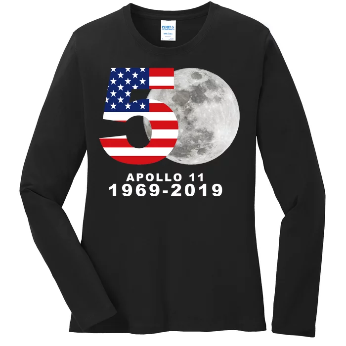 Apollo 11 50th Anniversary American Moon Landing Ladies Long Sleeve Shirt