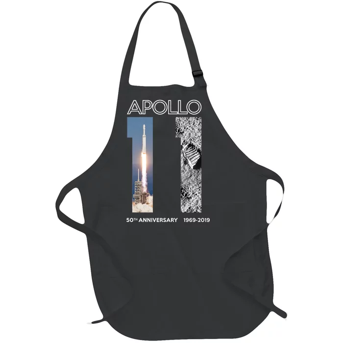 Apollo 11 50th Anniversary Design Full-Length Apron With Pocket