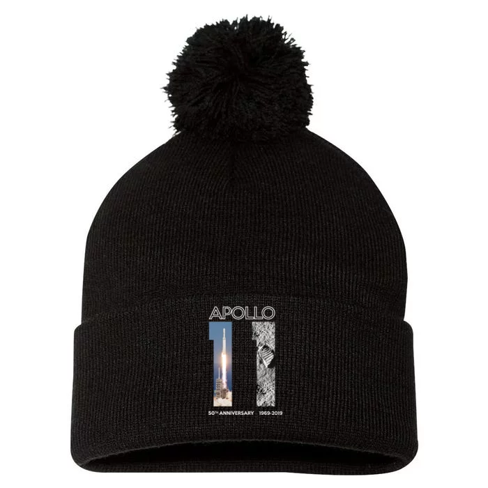 Apollo 11 50th Anniversary Design Pom Pom 12in Knit Beanie