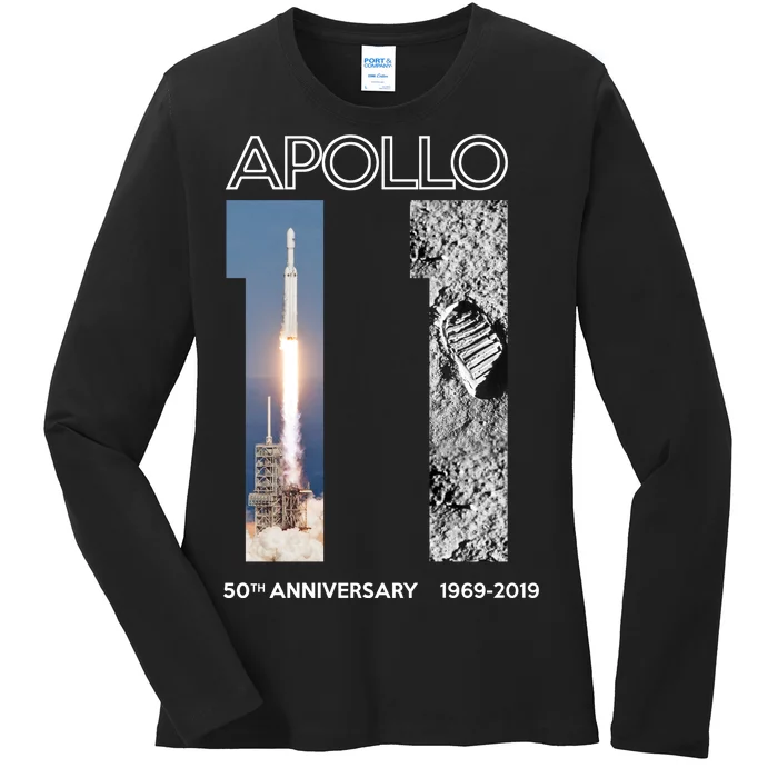 Apollo 11 50th Anniversary Design Ladies Long Sleeve Shirt