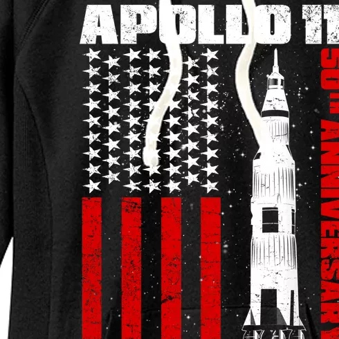 Apollo 11 50th Anniversary Flag Women's Fleece Hoodie