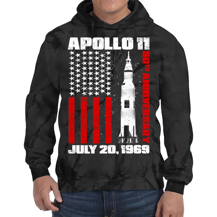 Apollo 11 50th Anniversary Flag Tie Dye Hoodie