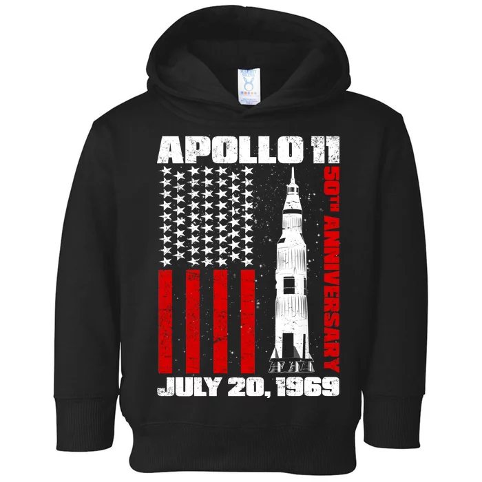 Apollo 11 50th Anniversary Flag Toddler Hoodie