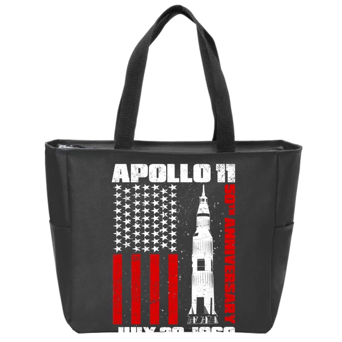 Apollo 11 50th Anniversary Flag Zip Tote Bag