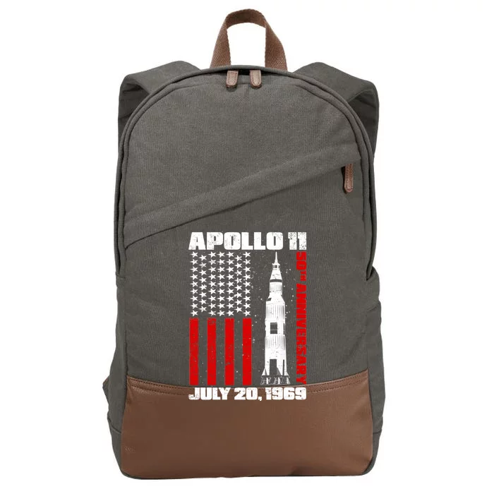 Apollo 11 50th Anniversary Flag Cotton Canvas Backpack