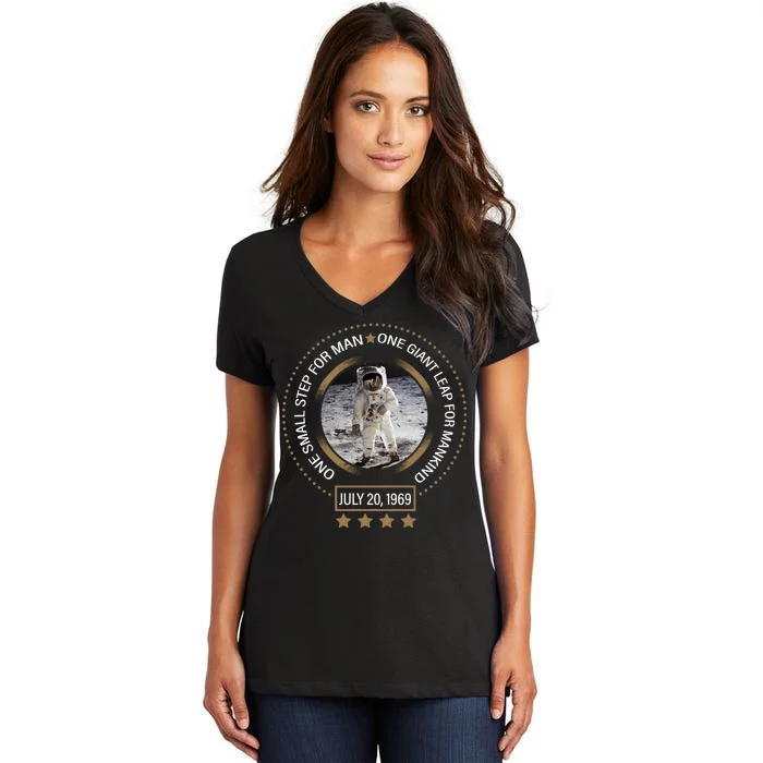 Apollo 11 50th Anniversary Moon Landing 1969-2019 Women's V-Neck T-Shirt