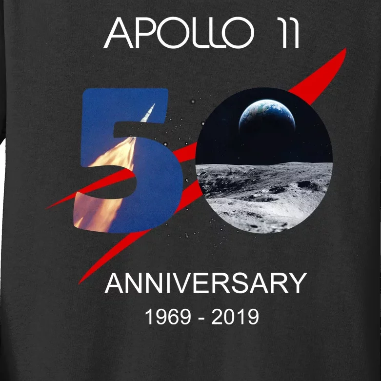 Apollo 11 50th Anniversary Moon Landing July 20 1969 Kids Long Sleeve Shirt