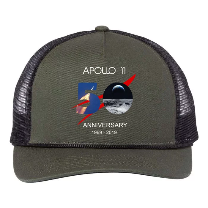 Apollo 11 50th Anniversary Moon Landing July 20 1969 Retro Rope Trucker Hat Cap