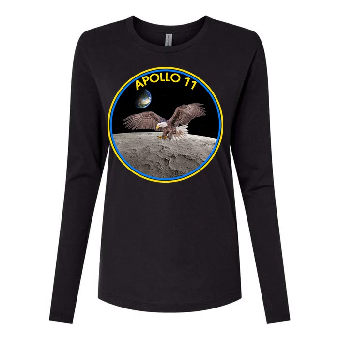 Apollo 11 Emblem Moon Landing Bald Eagle Womens Cotton Relaxed Long Sleeve T-Shirt