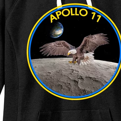 Apollo 11 Emblem Moon Landing Bald Eagle Women's Fleece Hoodie