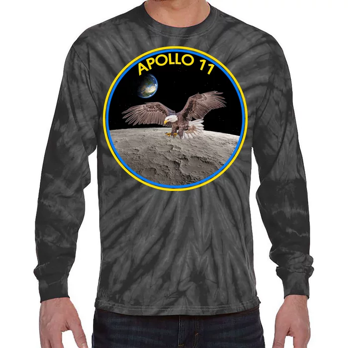 Apollo 11 Emblem Moon Landing Bald Eagle Tie-Dye Long Sleeve Shirt