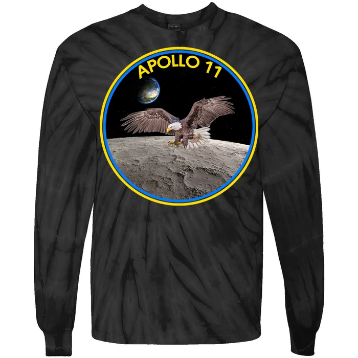 Apollo 11 Emblem Moon Landing Bald Eagle Tie-Dye Long Sleeve Shirt