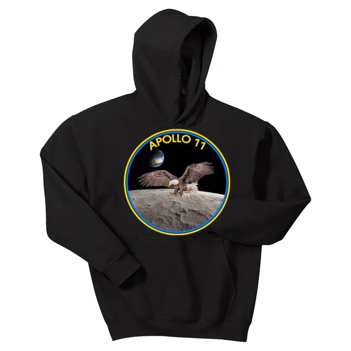 Apollo 11 Emblem Moon Landing Bald Eagle Kids Hoodie