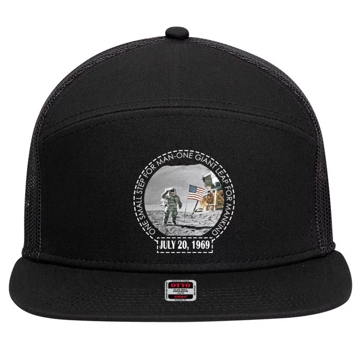 Apollo 11 Moon Landing Emblem 50th Anniversary 7 Panel Mesh Trucker Snapback Hat