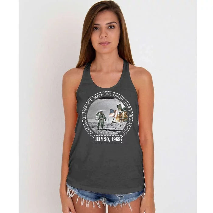 Apollo 11 Moon Landing Emblem 50th Anniversary Women's Knotted Racerback Tank