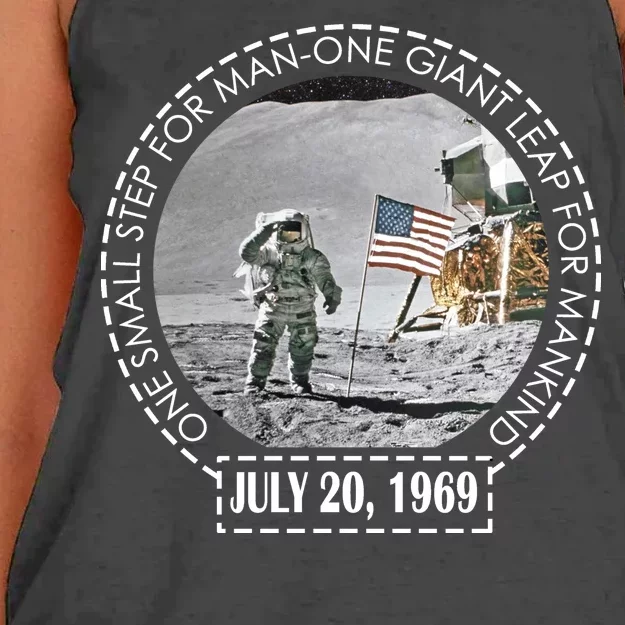 Apollo 11 Moon Landing Emblem 50th Anniversary Women's Knotted Racerback Tank