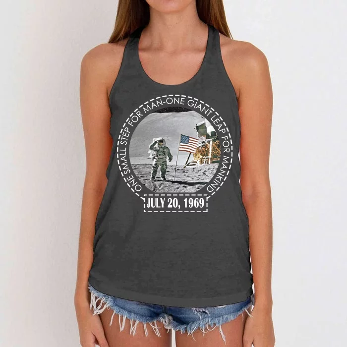 Apollo 11 Moon Landing Emblem 50th Anniversary Women's Knotted Racerback Tank