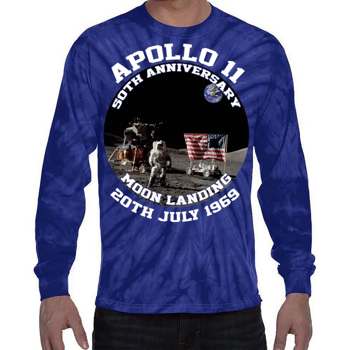 Apollo 11 Moon Landing July 20th 1969 Tie-Dye Long Sleeve Shirt