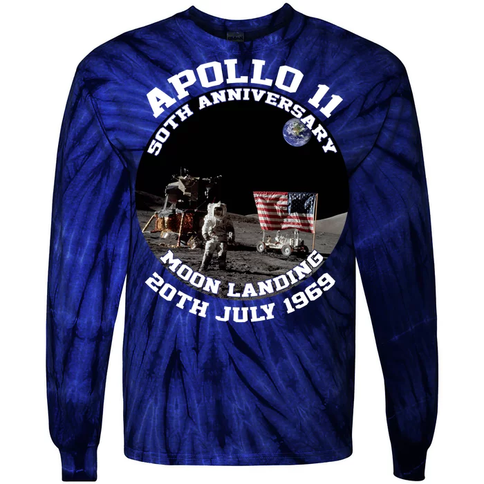 Apollo 11 Moon Landing July 20th 1969 Tie-Dye Long Sleeve Shirt