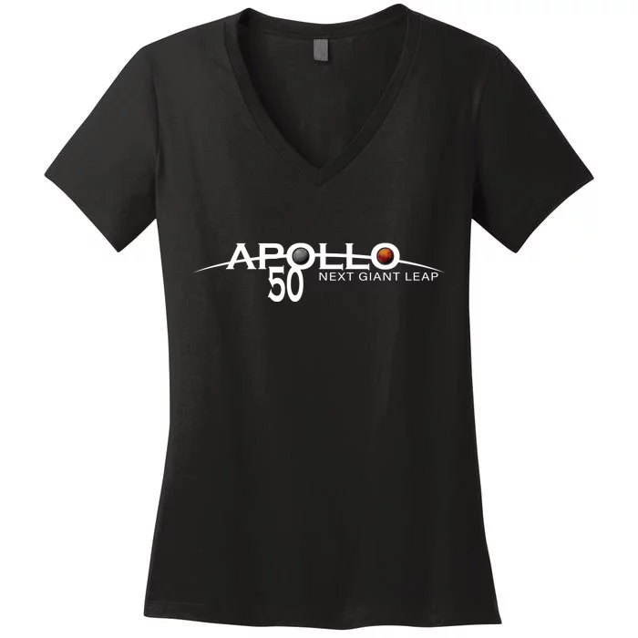 Apollo 11 Next Giant Leap 50th Anniversary Women's V-Neck T-Shirt