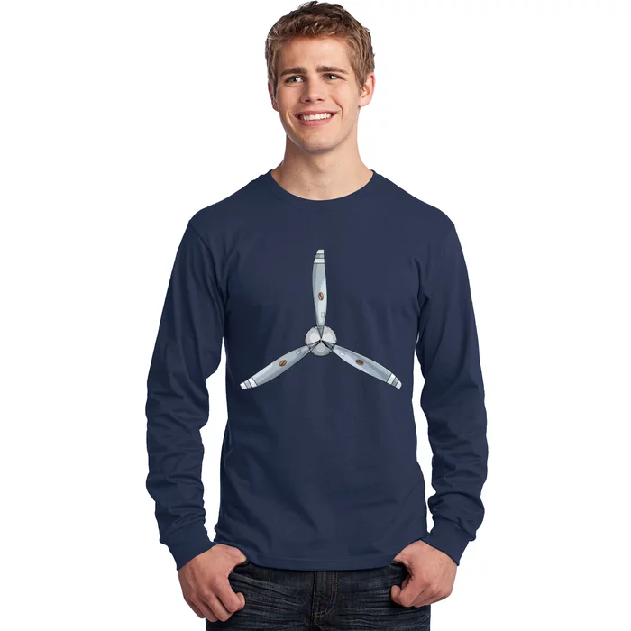 Aircraft Propeller Pilot Airplane Prop Aviation Design Long Sleeve Shirt