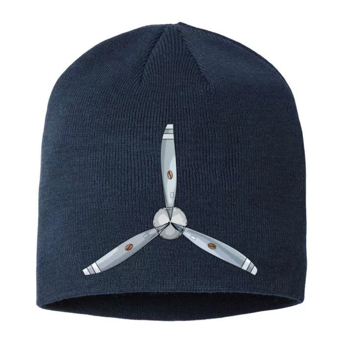 Aircraft Propeller Pilot Airplane Prop Aviation Design 8 1/2in Sustainable Knit Beanie