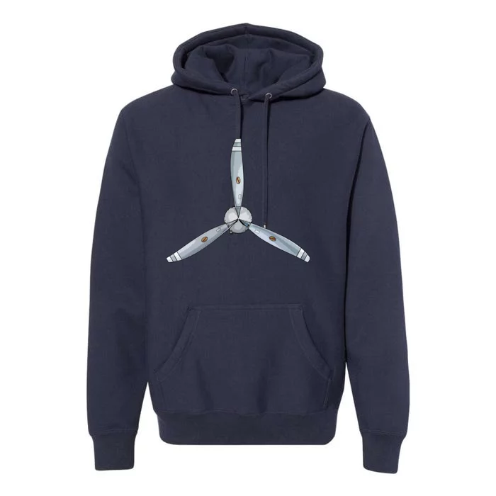 Aircraft Propeller Pilot Airplane Prop Aviation Design Premium Hoodie