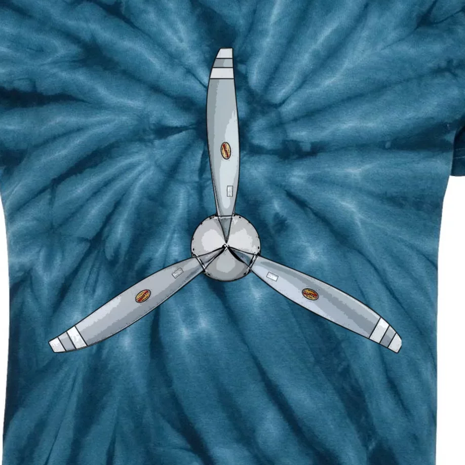 Aircraft Propeller Pilot Airplane Prop Aviation Design Kids Tie-Dye T-Shirt