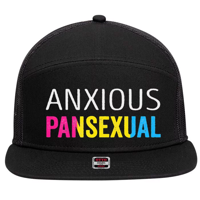 Anxious Pansexual Pride 7 Panel Mesh Trucker Snapback Hat