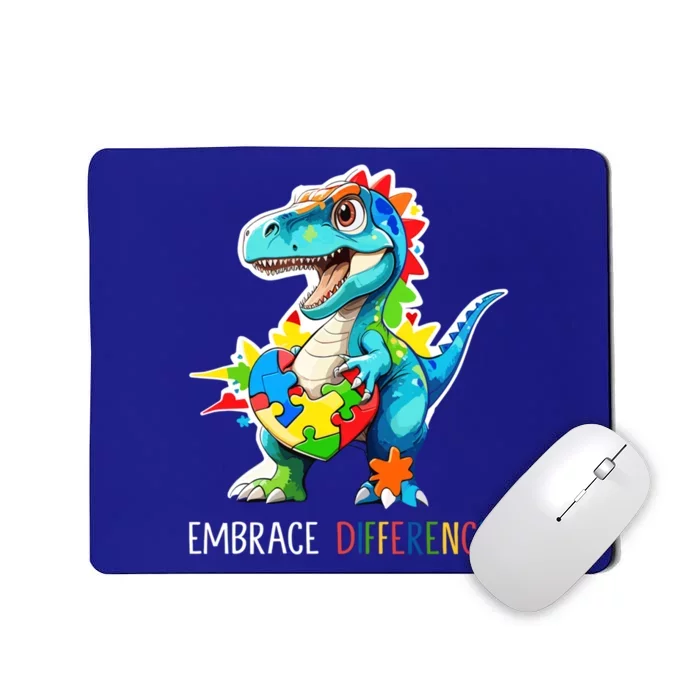 Autism Puzzle Piece Embrace Differences Autism Dinosaur Cool Gift Mousepad