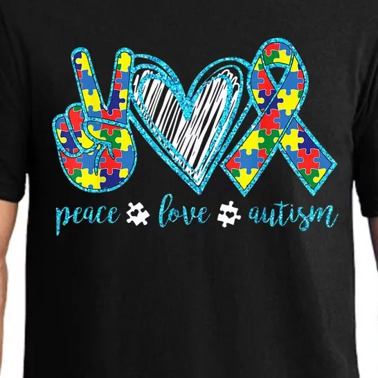 Autism Puzzle Piece Peace Love Autism Awareness Pajama Set