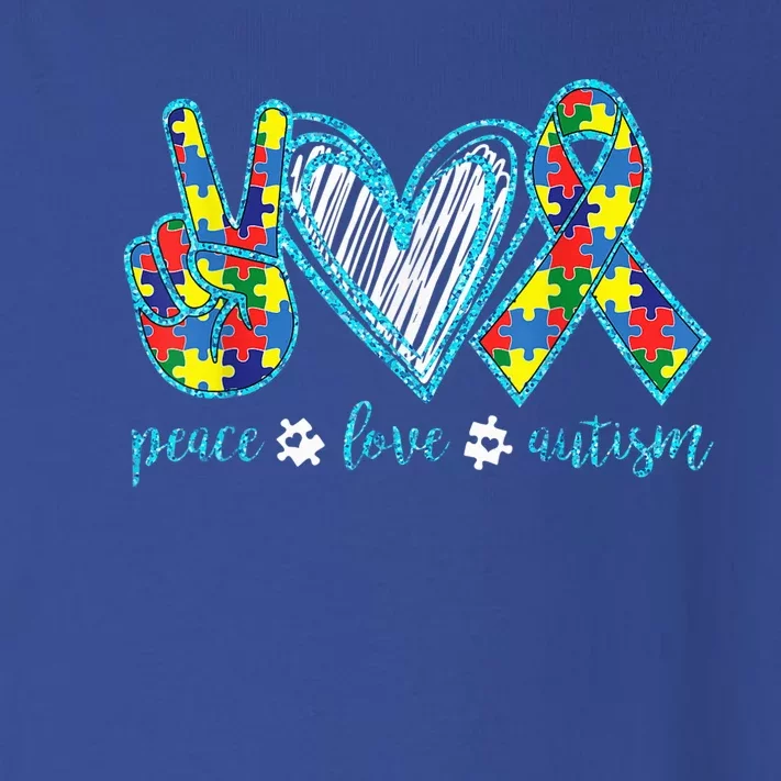 Autism Puzzle Piece Peace Love Autism Awareness Toddler Long Sleeve Shirt