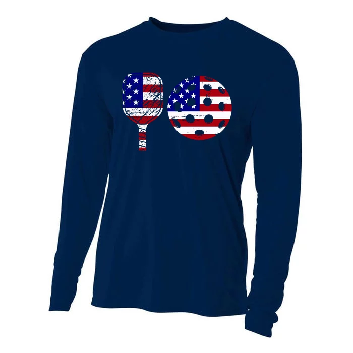 American Pickleball Paddle And Ball Cooling Performance Long Sleeve Crew