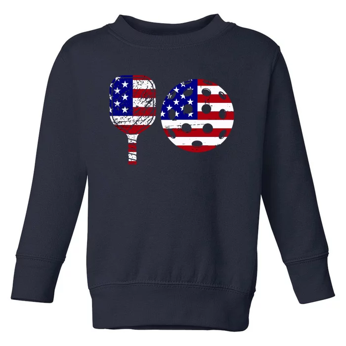 American Pickleball Paddle And Ball Toddler Sweatshirt