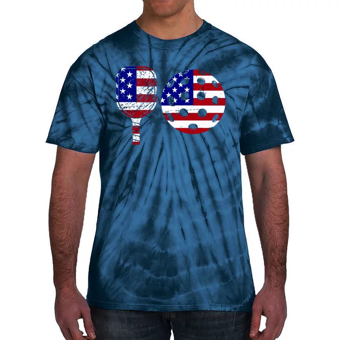 American Pickleball Paddle And Ball Tie-Dye T-Shirt