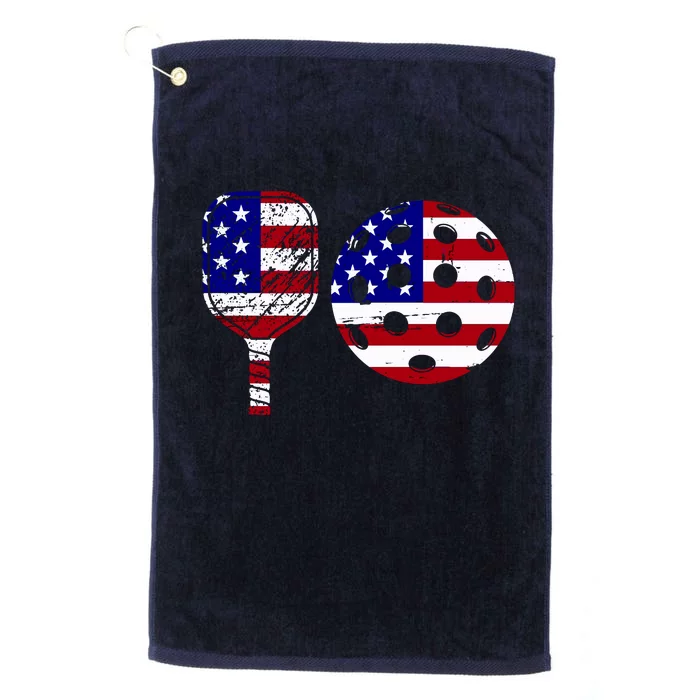 American Pickleball Paddle And Ball Platinum Collection Golf Towel