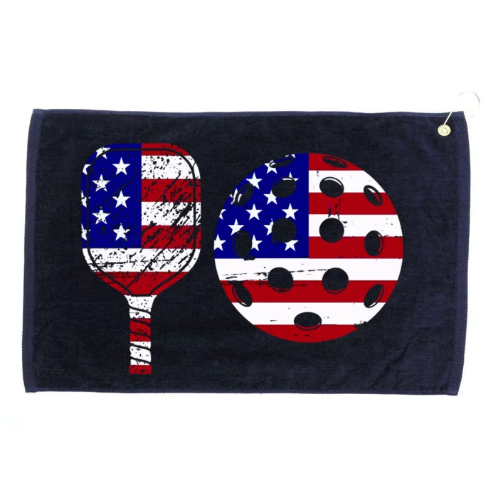 American Pickleball Paddle And Ball Grommeted Golf Towel