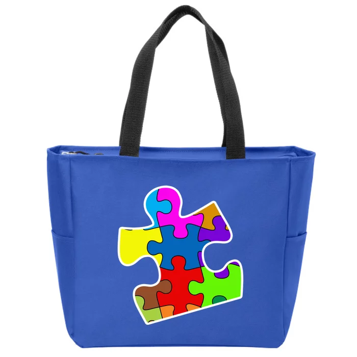 Autism Puzzle Piece Great Gift Autism Gift Zip Tote Bag