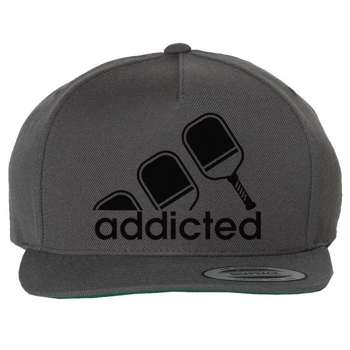 Addicted Pickleball Player Wool Snapback Cap