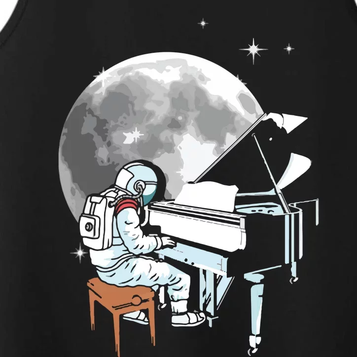 Astronaut Playing Piano Instrument Musician Pianist Performance Tank