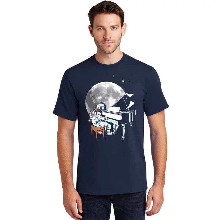 Astronaut Playing Piano Instrument Musician Pianist Tall T-Shirt