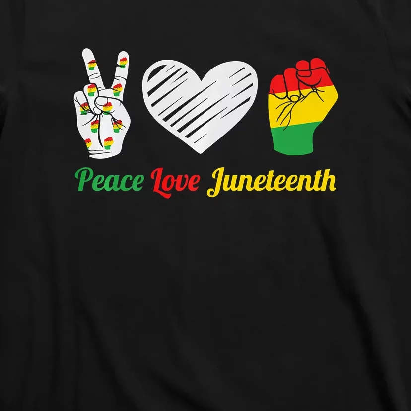 African Pride Peace Love Juneteenth Gift T-Shirt