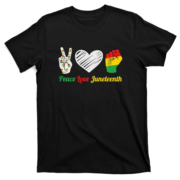 African Pride Peace Love Juneteenth Gift T-Shirt