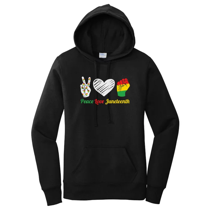 African Pride Peace Love Juneteenth Gift Women's Pullover Hoodie