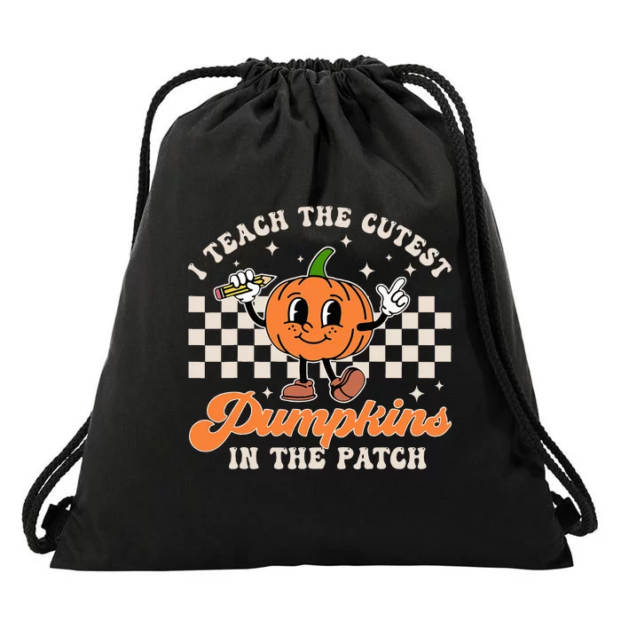 Adorable Pumpkin Patch Teacher Halloween Costume Drawstring Bag