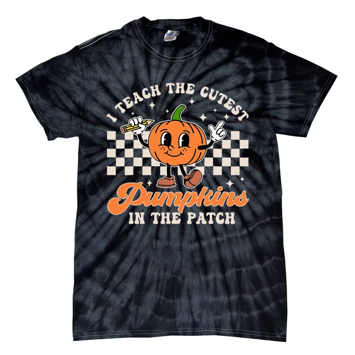 Adorable Pumpkin Patch Teacher Halloween Costume Tie-Dye T-Shirt