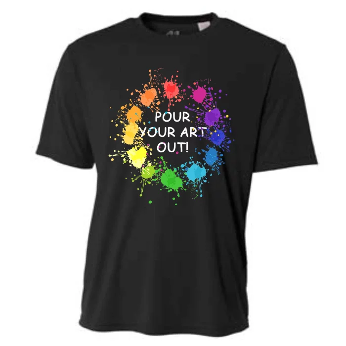 Acrylic Paint Pouring Artist Fluid Art Painter Color Wheel Cooling Performance Crew T-Shirt