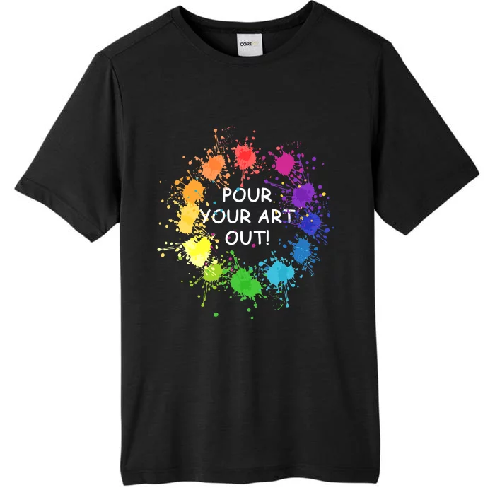 Acrylic Paint Pouring Artist Fluid Art Painter Color Wheel ChromaSoft Performance T-Shirt