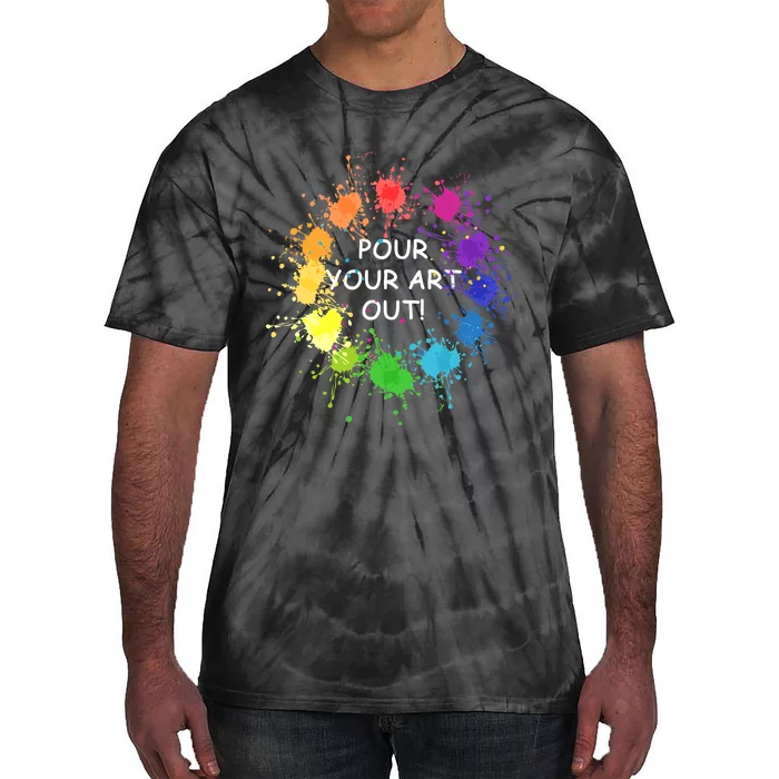 Acrylic Paint Pouring Artist Fluid Art Painter Color Wheel Tie-Dye T-Shirt