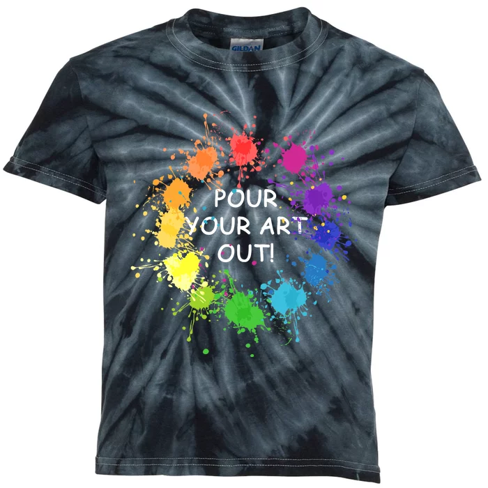 Acrylic Paint Pouring Artist Fluid Art Painter Color Wheel Kids Tie-Dye T-Shirt